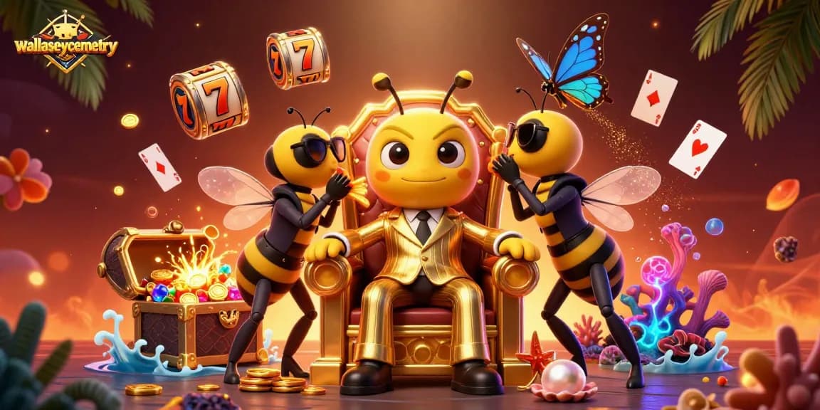 Play with thrilling slots at wallaseycemetery, featuring vibrant 3D characters and dynamic casino elements.