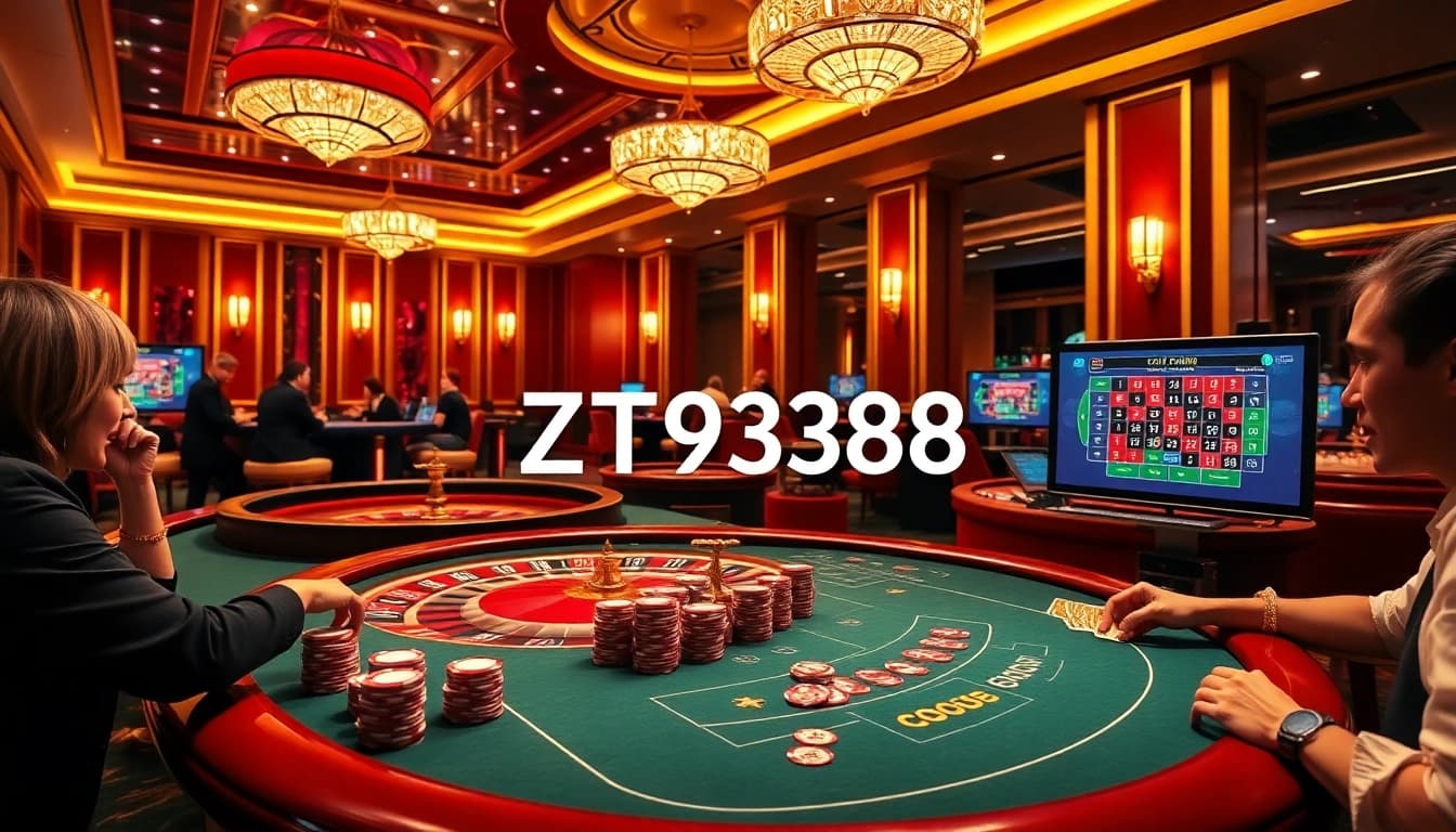 Engaging gamblers at ZT9398 as they play poker in a vibrant casino atmosphere.