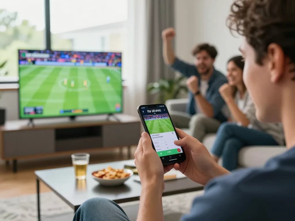 Engaging in Tỷ lệ bóng đá updates while enjoying a live sports match with friends