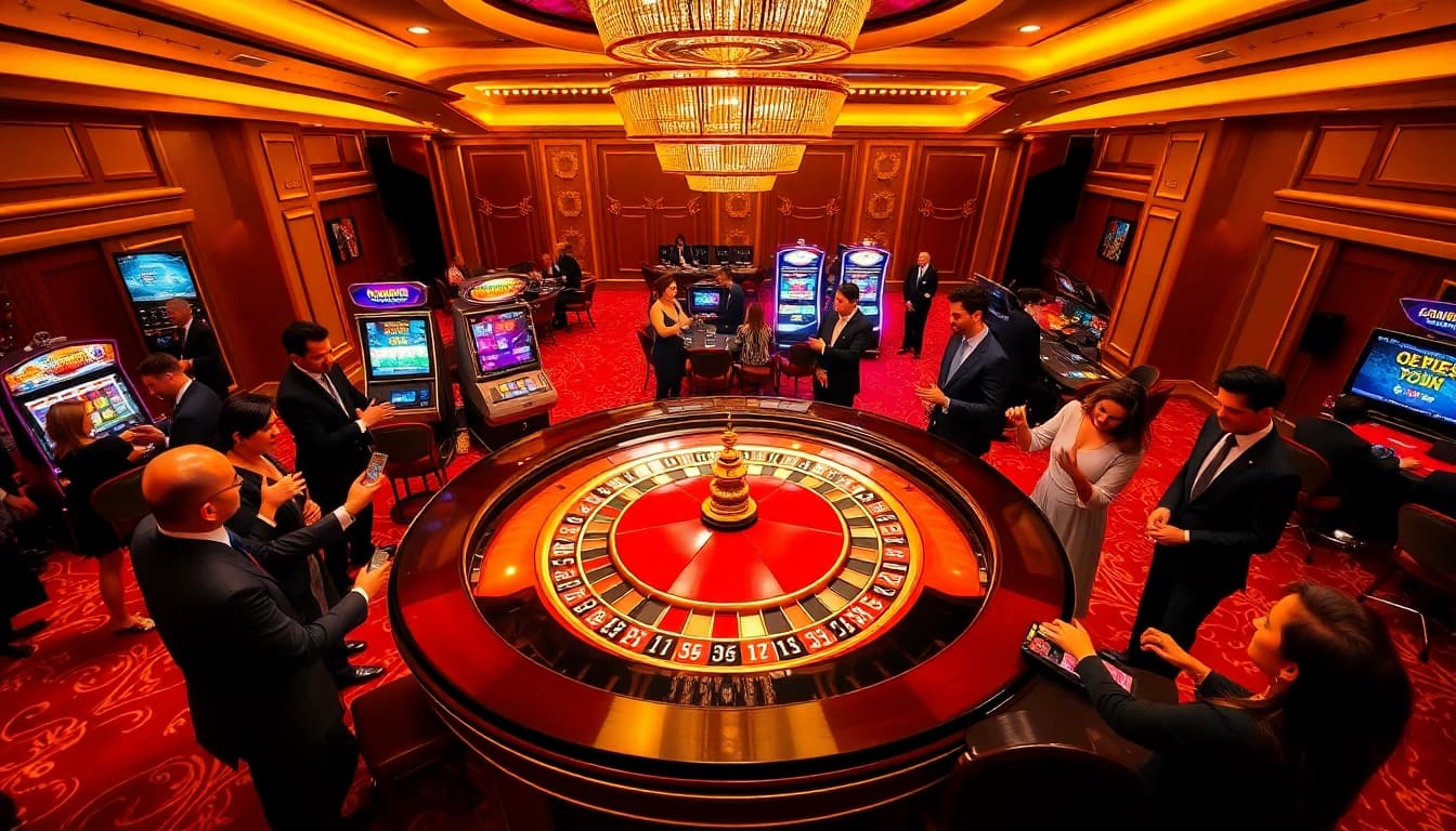 Experience luxury gaming at https://open88.bid/ with an exciting roulette table and eager players.