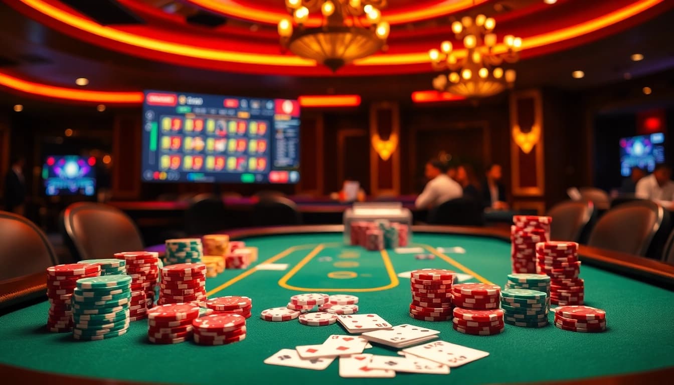 Experience thrilling gameplay at https://mm88.agency/ with vibrant poker chips and live dealer action.