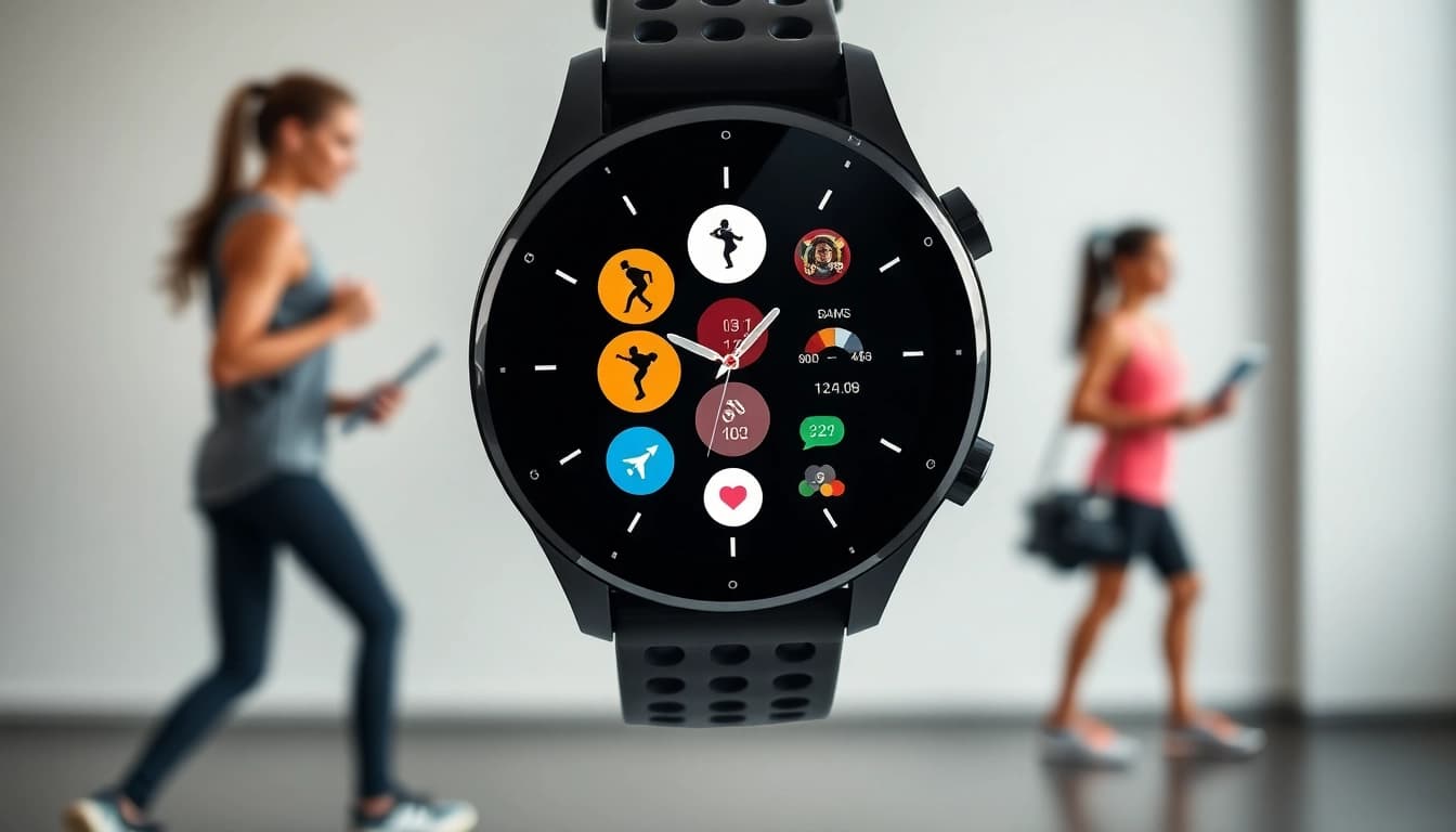 LC88 Smart Watch displaying fitness tracking features in a modern lifestyle setting.