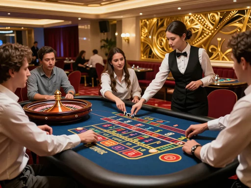 Players experiencing the thrill of roulette betting at 13Win, enhancing their casino visit.