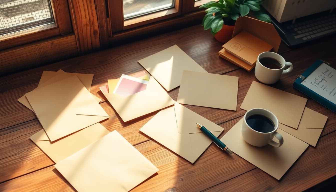 Explore A5 window envelopes revealing colorful stationery, perfect for organized mailing tasks.