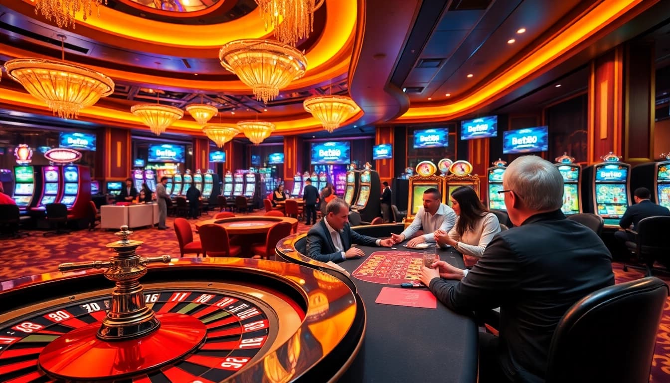 Players enjoying a thrilling moment at https://bet888.solutions/ casino tables featuring roulette and poker.