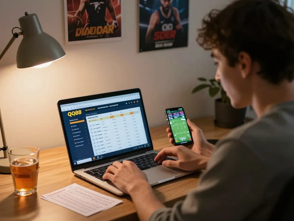 Experience thrilling sports betting on QQ88 with a focused player engaging with live game interface.