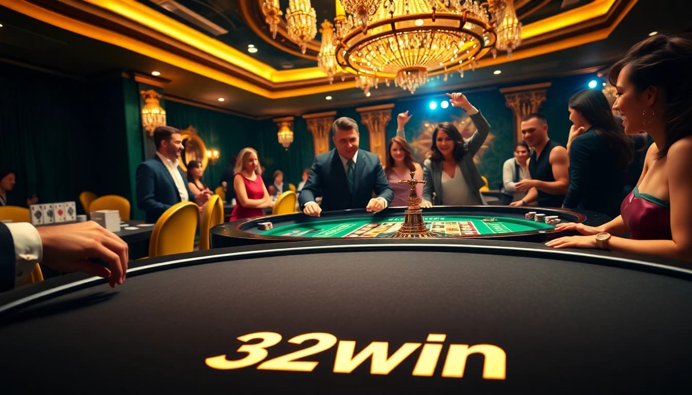 Experience the excitement of winning at 32win casino with vibrant tables and joyful players.