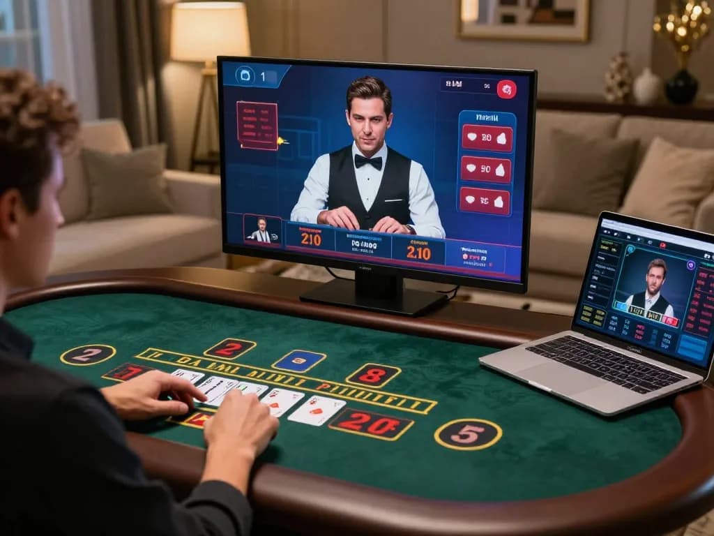 Engaging tr88 online blackjack table with live dealer and interactive interface for immersive gameplay.
