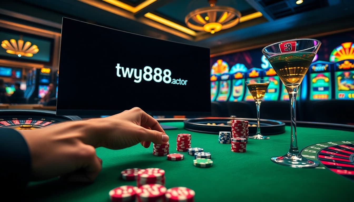 Strategic betting with https://tg88.actor/ poker chips and dice on a glowing casino table