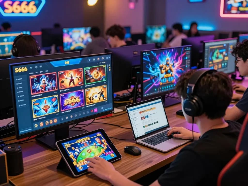 S666 platform users enjoying online gaming experience with engaging visuals and promotions.