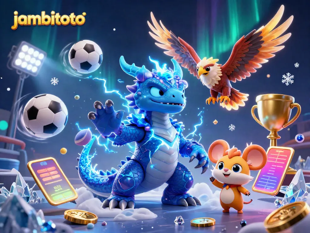 Experience the thrill of betting with jambitoto's energetic casino illustration featuring dynamic characters.