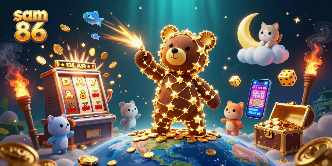 Experience the thrill with sam 86's vibrant casino magic, featuring golden stars and jackpot delights.