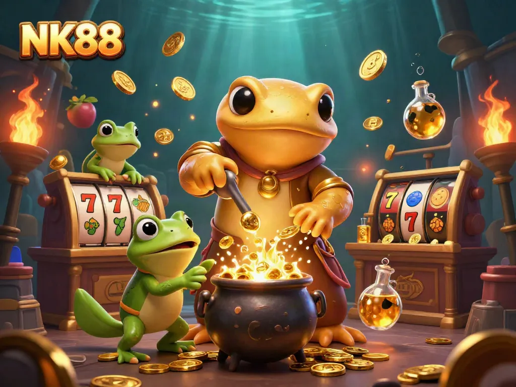 Engage with NK88, where a golden salamander creates jackpots in a magical casino.