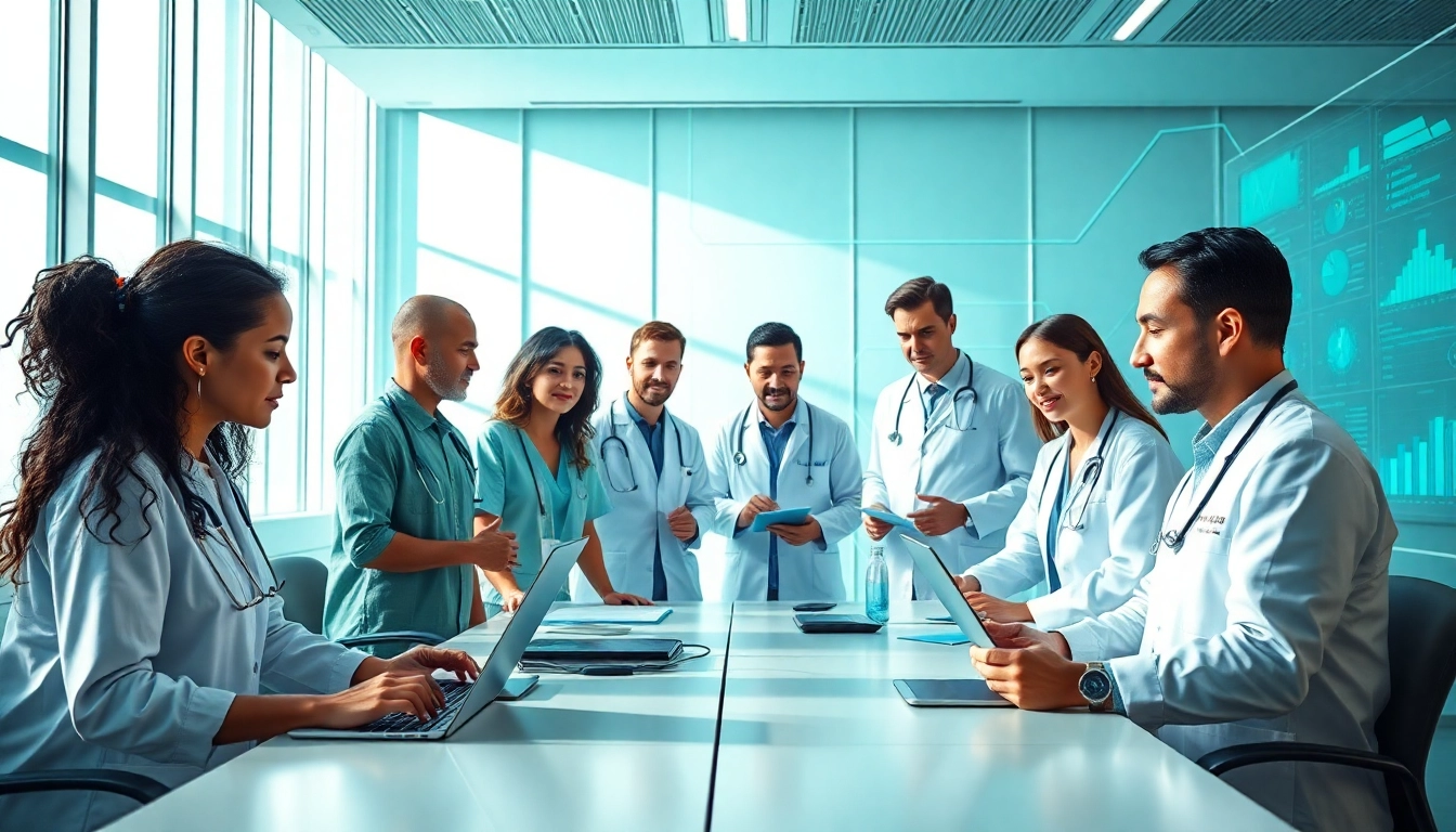 Health professionals collaborating at lifepp.click on innovative healthcare solutions.