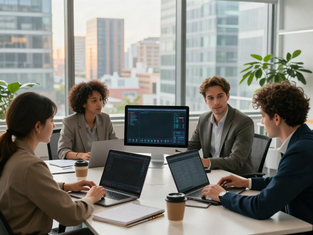 Team collaborating on Paid Ads Management strategies in a modern office.