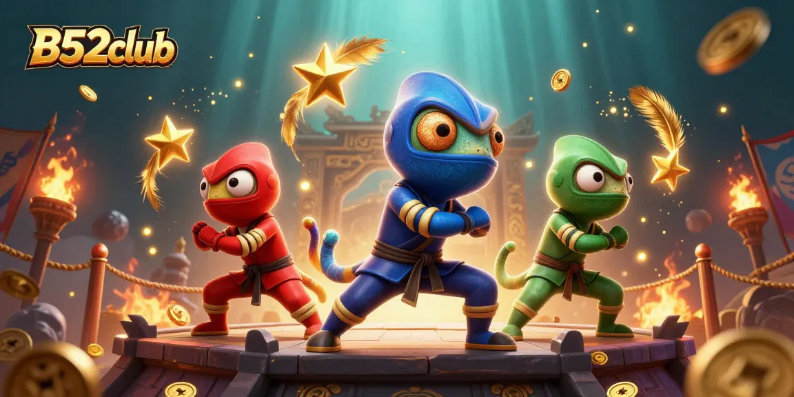 Join the action at B52club as colorful chameleon ninjas battle in an immersive casino arena!