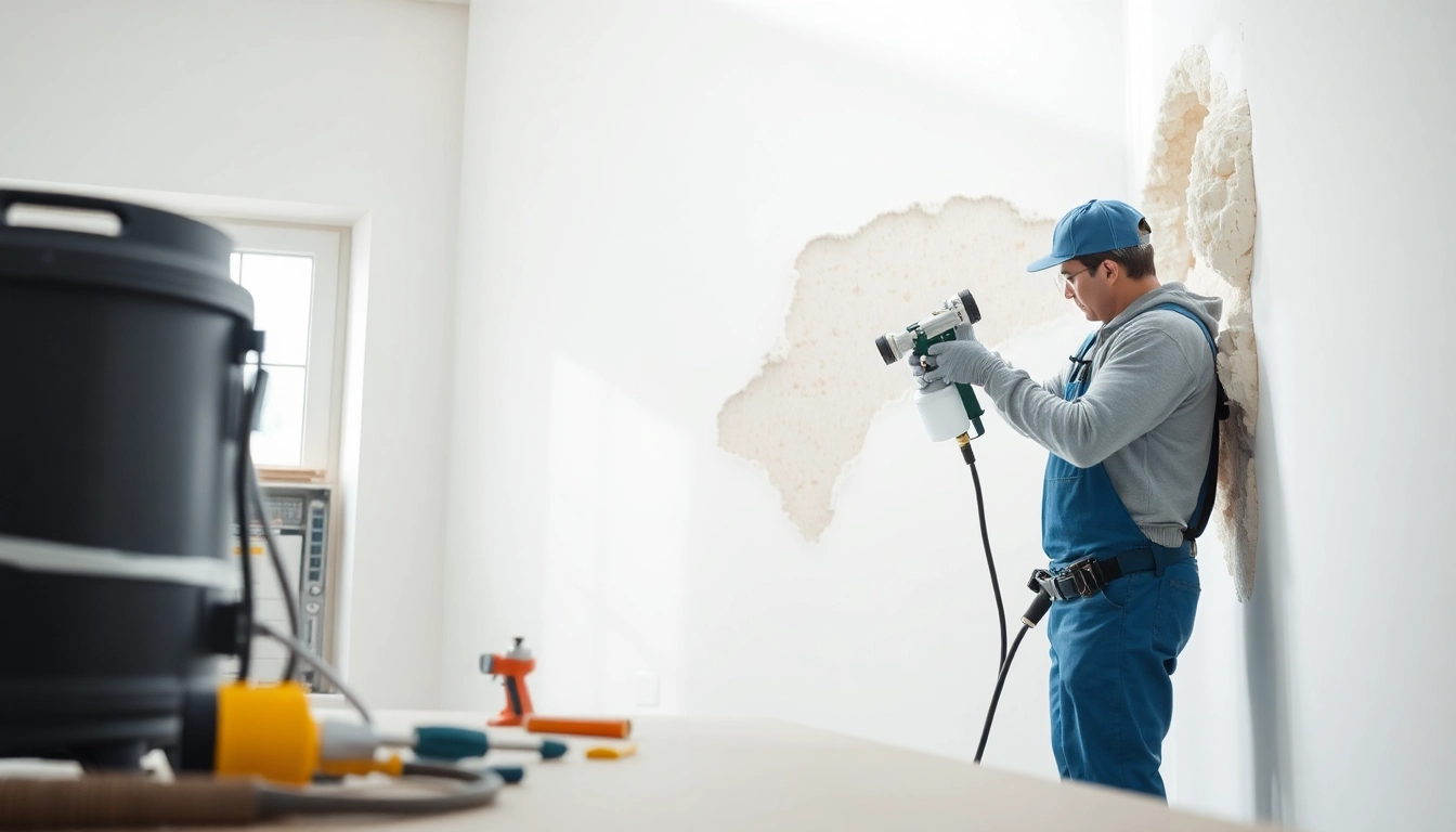 Spray foam removal service in action with a technician expertly extracting foam.
