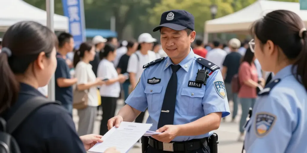 Security Guard ensuring safety at a local event as a trusted provider.