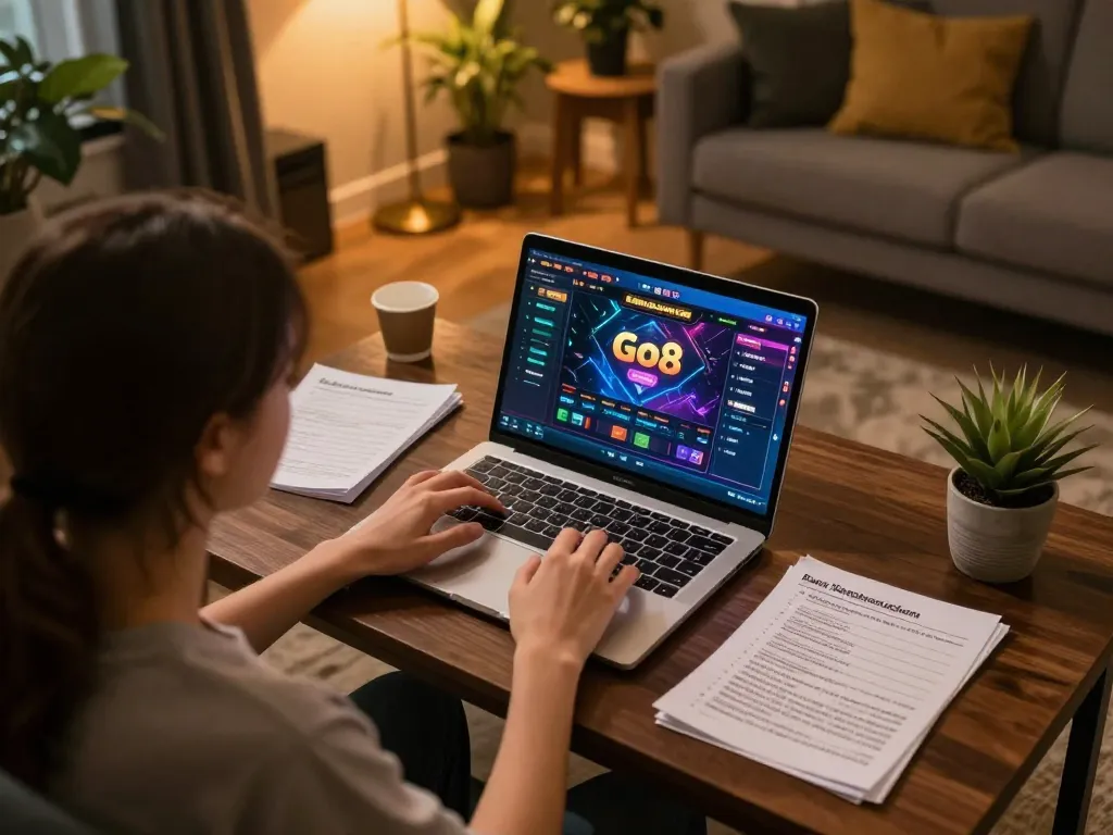 Engaging in a Go8 online casino gaming session at home with focused betting strategies