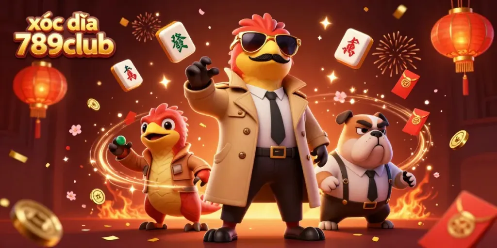 Engage in the exciting world of xóc đĩa 789club with a thrilling illustration featuring raptors in disguise.