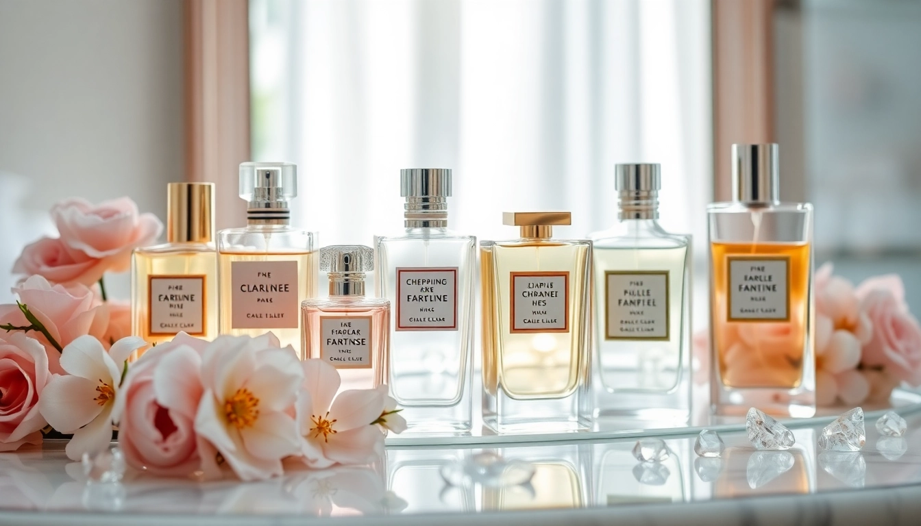 Explore designer perfume dupes displayed elegantly on a vanity, showcasing their unique bottle designs.