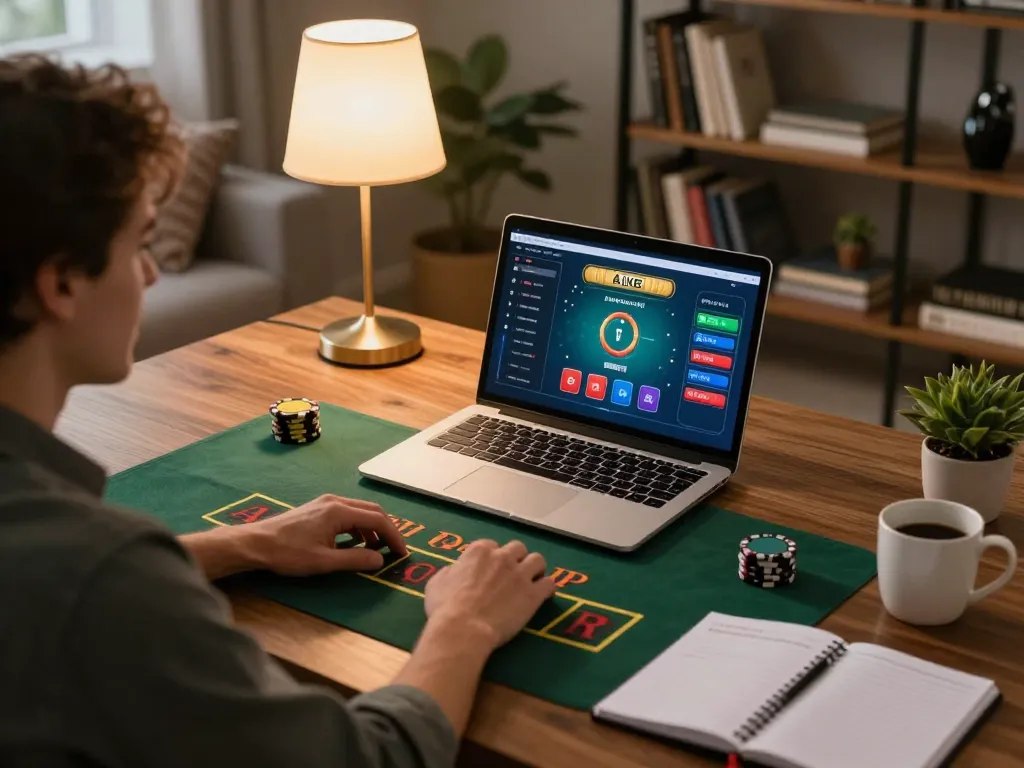 Engaging in a live dealer game at 99wincasino with cozy home setup.