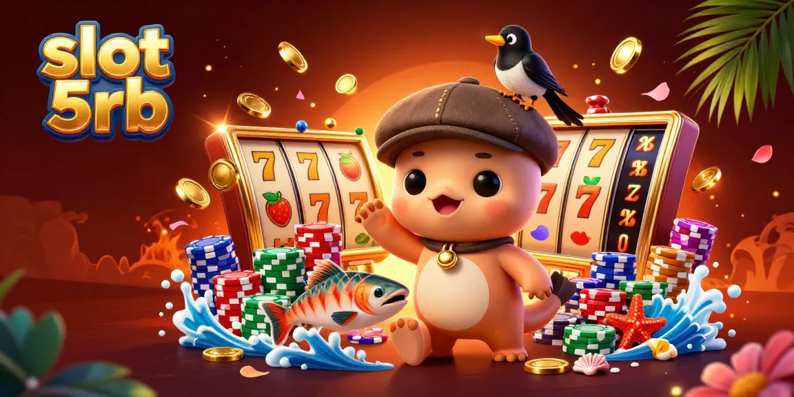 Spin iconic slot 5rb reels with vibrant lucky symbols and playful characters in a dynamic casino scene.