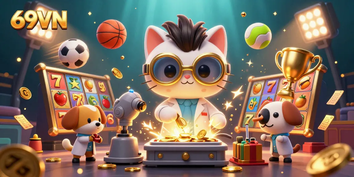 Experience thrilling slots with 69VN featuring a mad scientist and rich gaming elements.