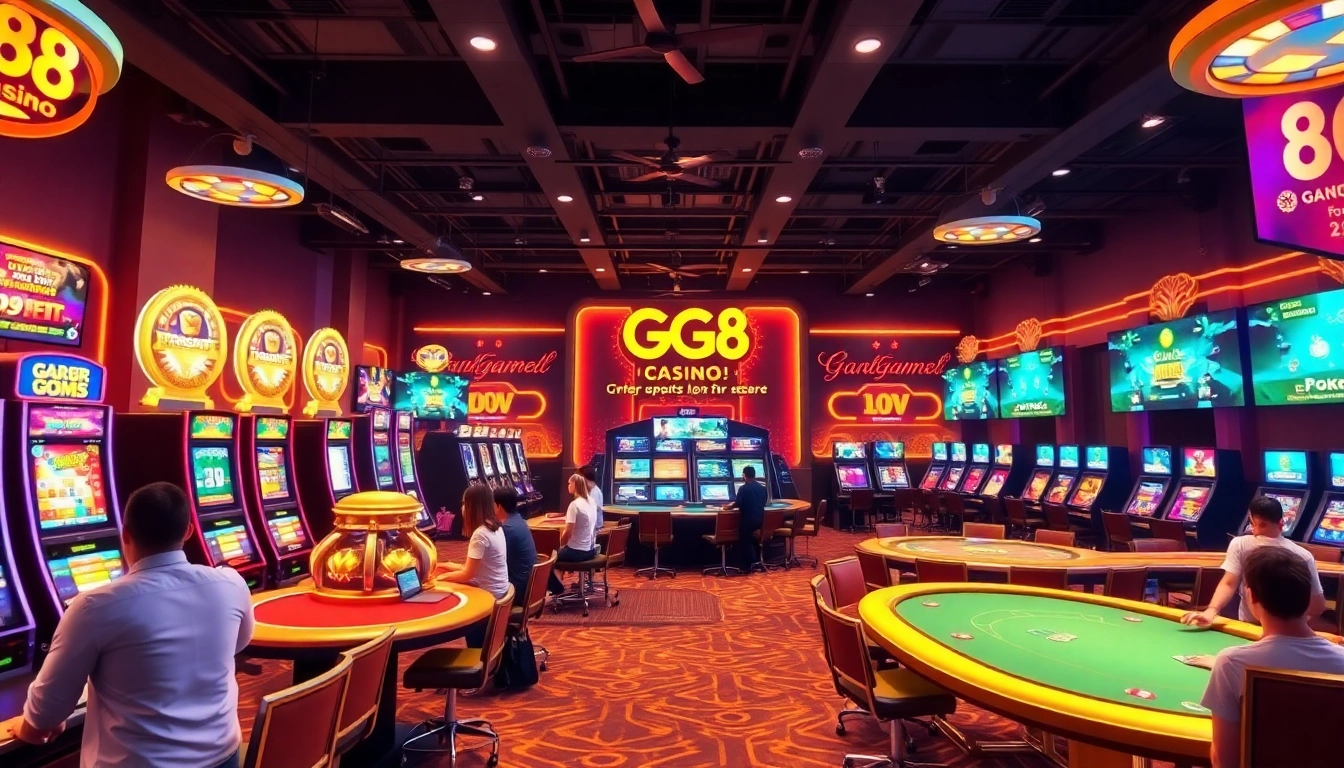 Engaging online gaming environment at GG 88 casino with vibrant slots and friendly dealers.