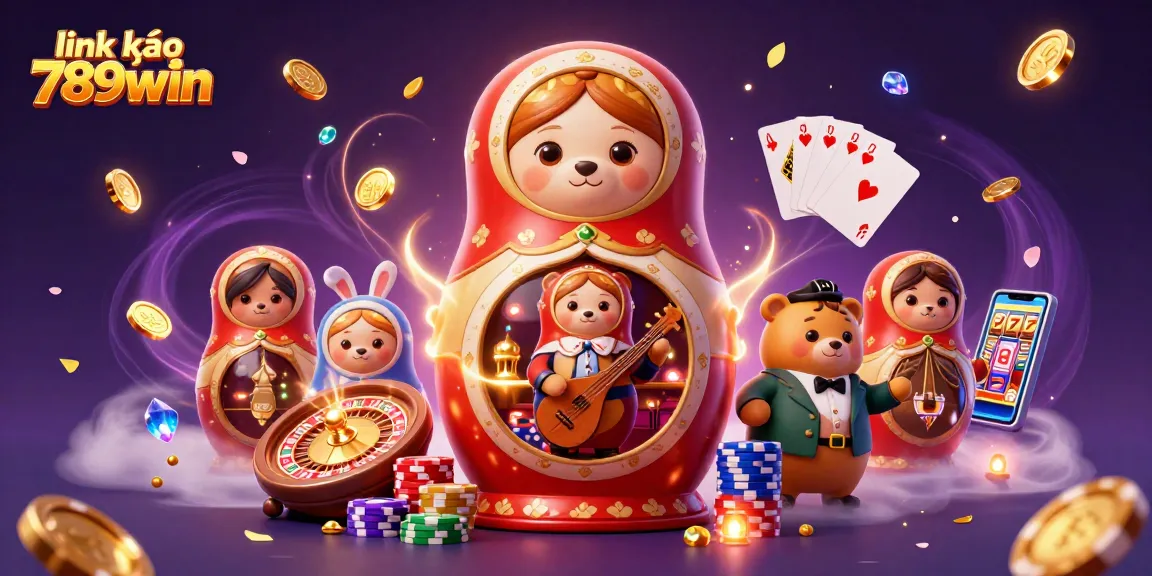 Experience thrilling casino action with link vào 789win in this vibrant 3D illustration featuring bears and games.