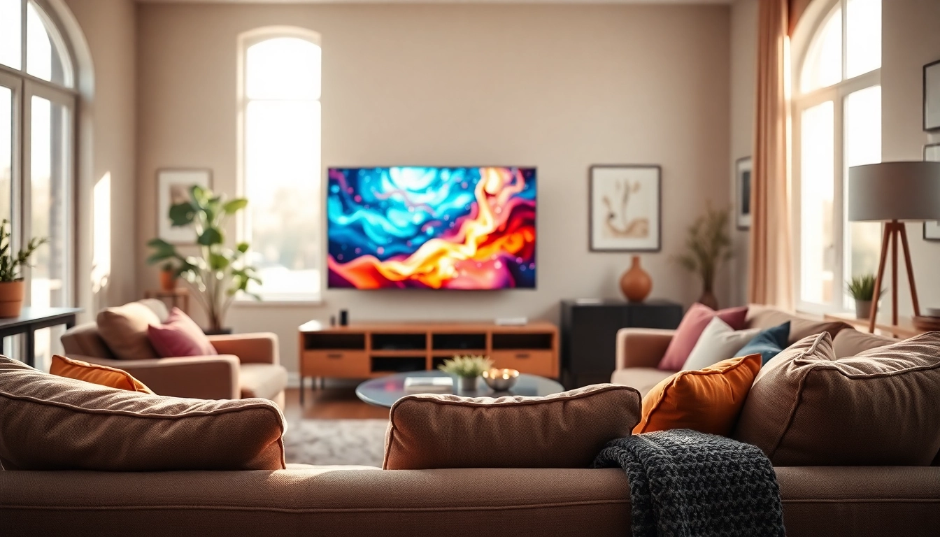 Watch vibrant shows on iron tv in a cozy living room setup.