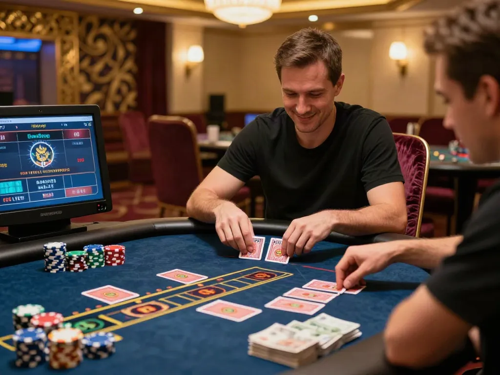 Player at independent casinos not on GamStop enjoying a live dealer game.