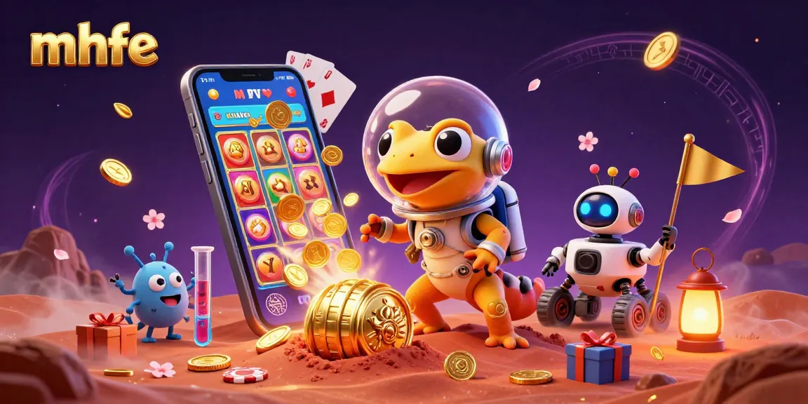 Engage in thrilling gameplay at mhfe with a Martian gecko finding gold in an epic casino adventure.