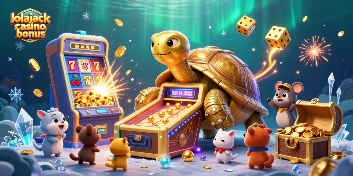 Experience the excitement of the lolajack casino bonus with a dazzling scene of animated characters and jackpot games.