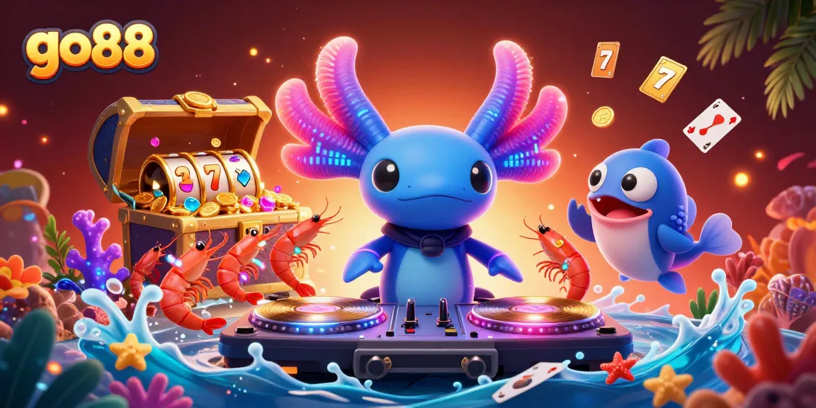 Experience thrilling wins at go88's casino with vibrant underwater scenes and engaging characters.