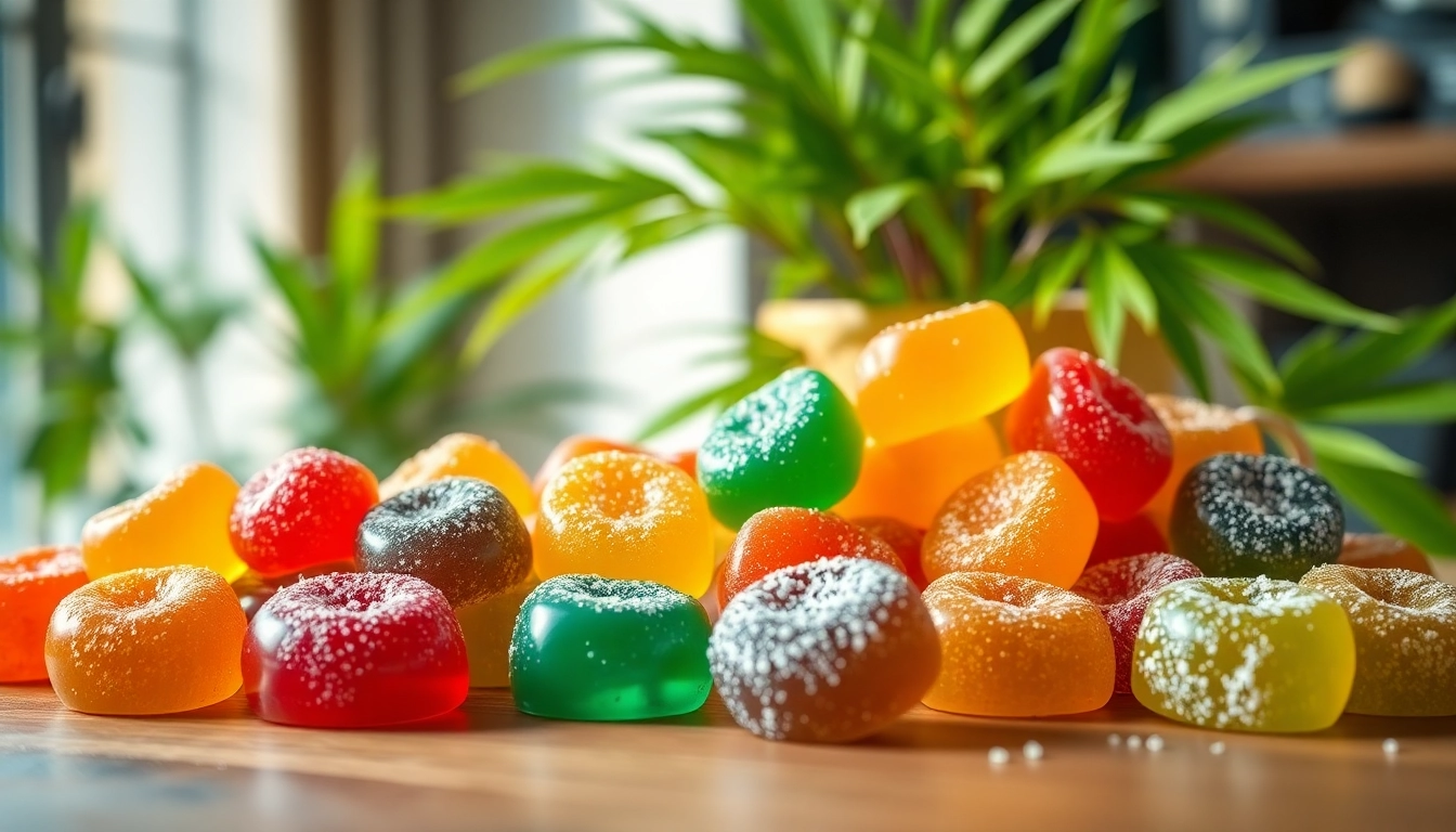 Enjoy the best THC gummies in the UK showcased with vibrant colors and textures.