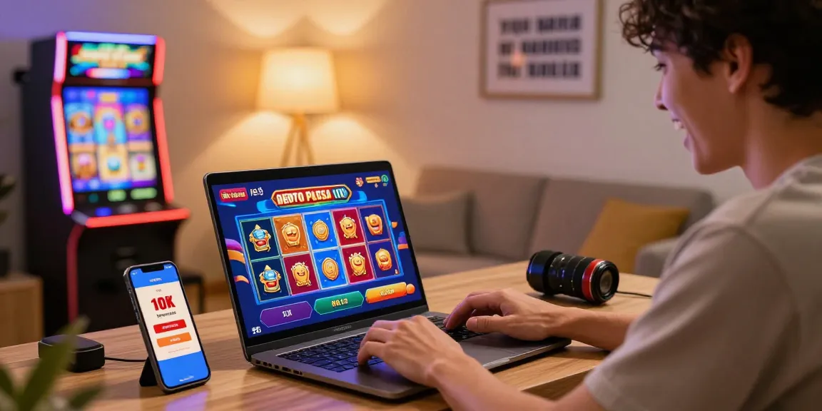 Exciting online gaming scene showcasing depo pulsa 10k tanpa potongan with vibrant slot visuals.