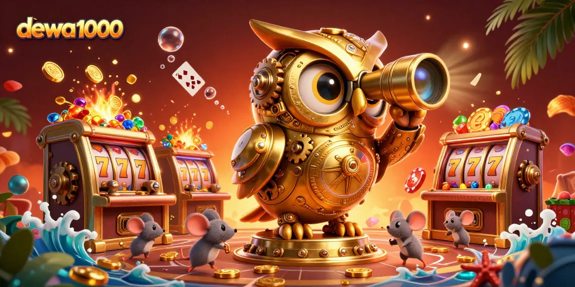 Experience the thrill of dewa1000 with engaging slot machines and lively casino elements in vibrant detail.