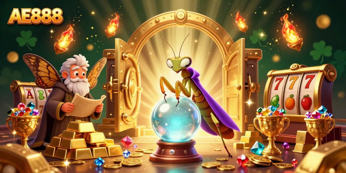 Experience fortune-telling with AE888 as characters reveal hidden treasures in a lively casino scene.