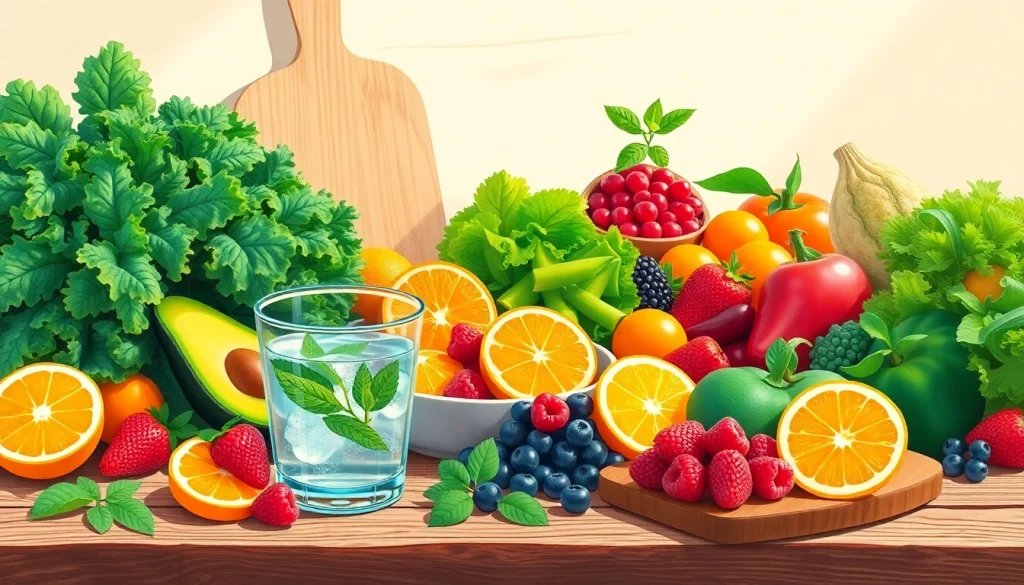 Explore a vibrant spread of healthy food options showcasing fresh fruits and vegetables.
