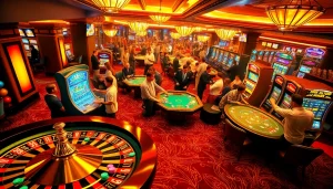 Experience vibrant casino excitement with players at https://sbobet102.com/ enjoying a thrilling roulette game.