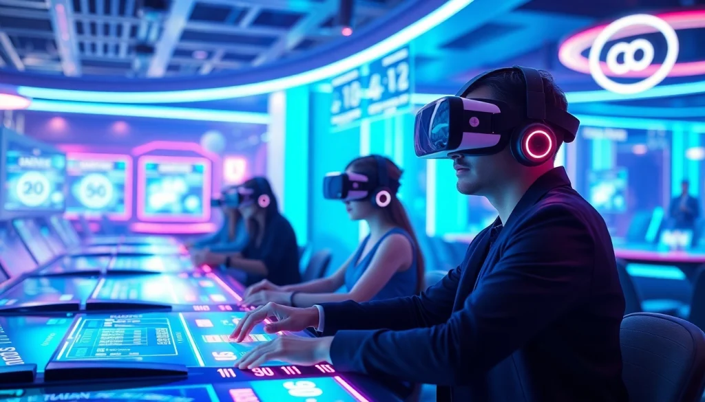 Experience New Technology in an innovative gambling environment with holographic tables and virtual reality.