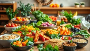 Discover a vibrant display of healthy food choices packed with nutrients and flavors.