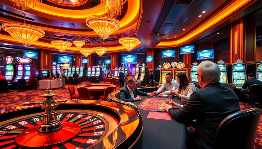 Players enjoying a thrilling moment at https://bet888.solutions/ casino tables featuring roulette and poker.