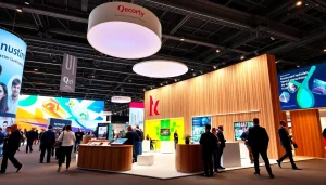 Engaging exhibition stand builders Birmingham showcasing innovative designs and vibrant visitor interaction.