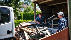 Efficient Schrottabholung Wuppertal service, showcasing a truck collecting scrap metal from a home.