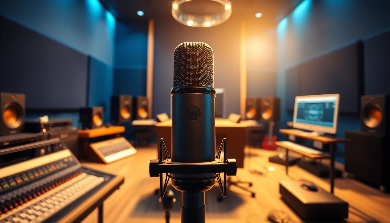 MV88 microphone showcased in a professional recording studio setup with modern equipment.