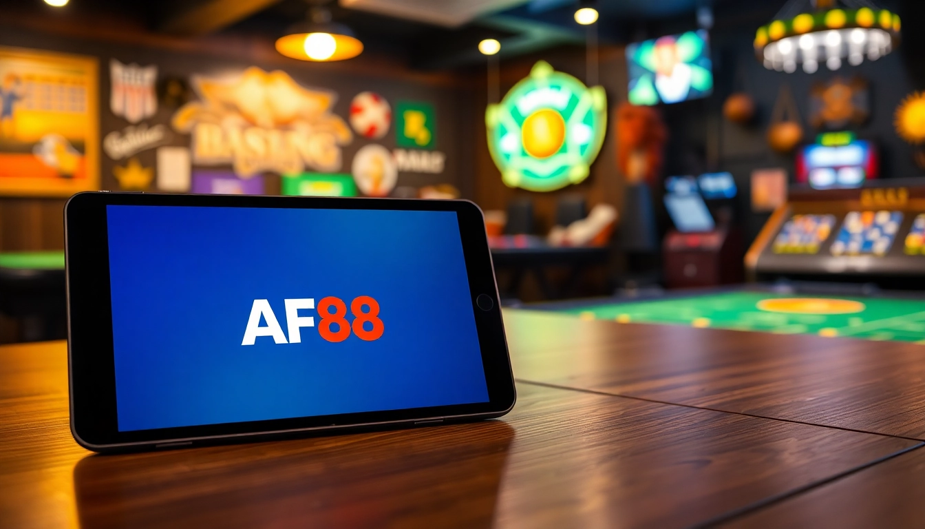 AF88 online gaming platform interface showcasing mobile devices for easy access