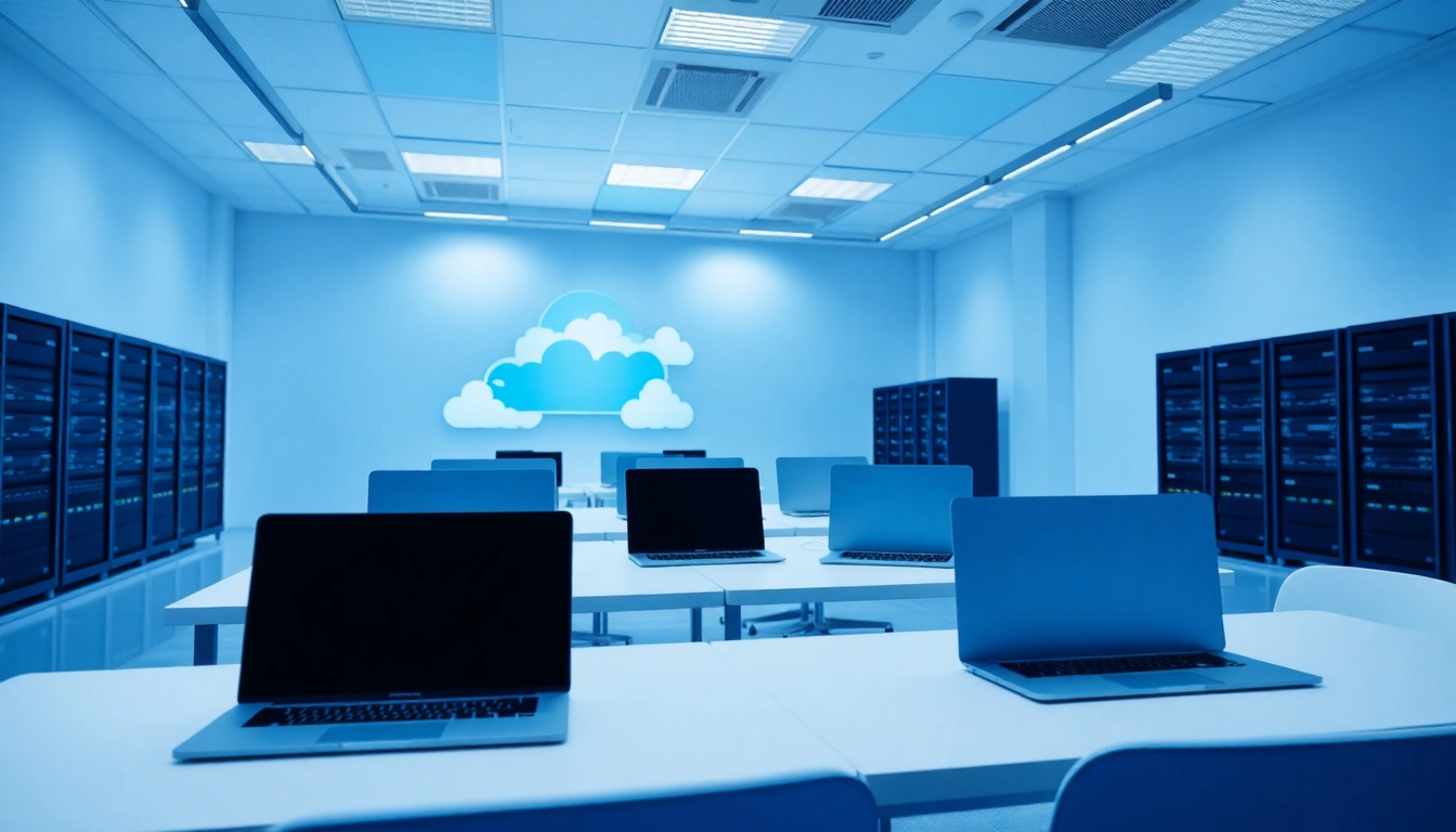 Proveedor de cloud ofreciendo soluciones efectivas en un entorno de oficina moderno y tecnológico.