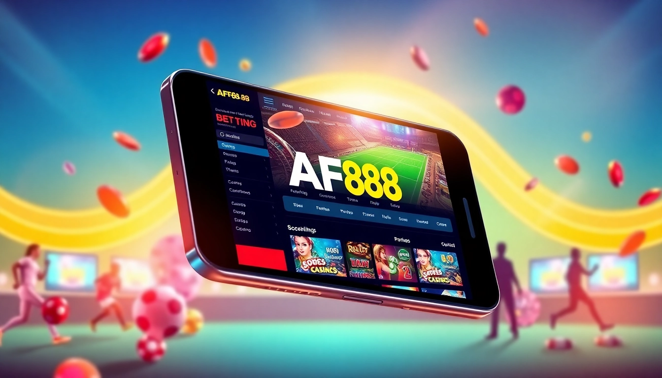 Engaging visual of the AF88 online gambling platform highlighting user-friendly betting experience.
